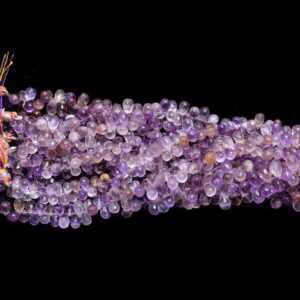 Aaa Ametrine Teardrop Faceted Briolette Beads | 5x8mm Drops 8inch Strand | Natural Ametrine Semiprecious Gemstone Teardrop Beads For Jewelry Aaa Ametrine Teardrop Faceted Briolette Beads | 5x8mm Drops 8inch Strand | Natural Ametrine Semiprecious Gemstone Teardrop Beads For Jewelry