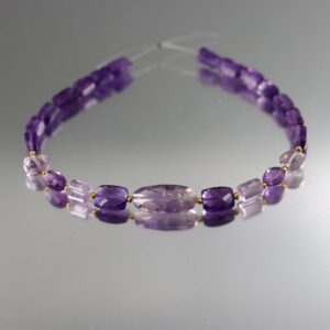 Ametrine and Amethyst Mixed Beads - 7 3/4 Inches - 6 to 18mm Ametrine and Amethyst Mixed Beads - 7 3/4 Inches - 6 to 18mm