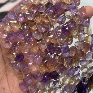 Beautiful Superb Quality Natural AMETRINE Leaf Cut Briolette Gemstone Beads 7.5 Inch Strands, 7/10 MM Ametrine Bead An Amazing Item For Sale Beautiful Superb Quality Natural AMETRINE Leaf Cut Briolette Gemstone Beads 7.5 Inch Strands, 7/10 MM Ametrine Bead An Amazing Item For Sale