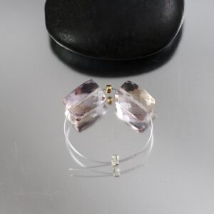 Faceted Ametrine Rectangle Beads - 9x7mm Pair Faceted Ametrine Rectangle Beads - 9x7mm Pair