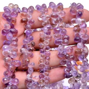 Ametrine Faceted Teardrop Briolettes | Gemstone 4x6mm-5x7mm Graduating Beads 8" Strand | Natural Ametrine Semi Precious Gemstone Drop Beads Ametrine Faceted Teardrop Briolettes | Gemstone 4x6mm-5x7mm Graduating Beads 8" Strand | Natural Ametrine Semi Precious Gemstone Drop Beads