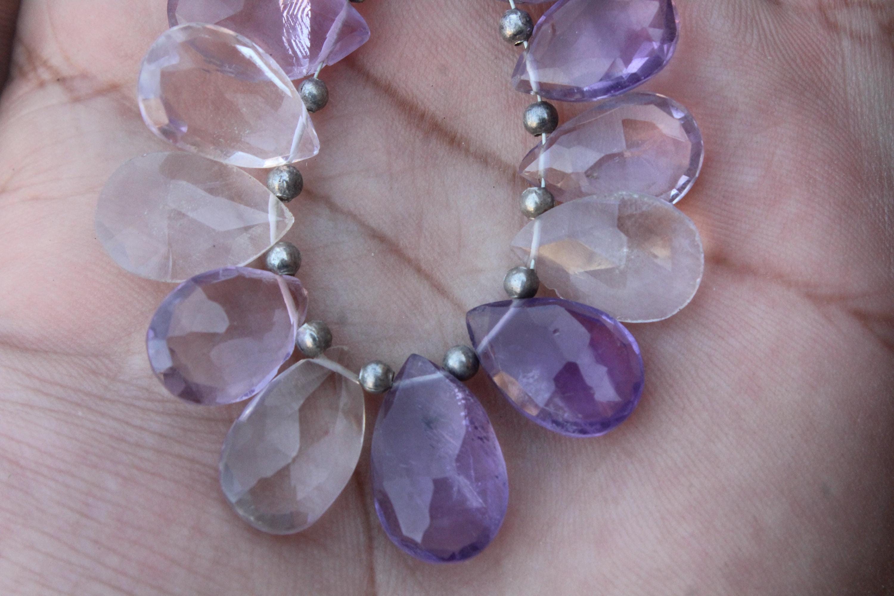 Ametrine Gemstone Faceted Briolette Bead, 10-piece Pear I 14 - 17 Mm App I Jewelry Making (c965)