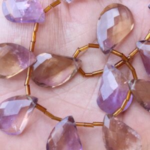 Ametrine Gemstone Faceted Briolette Beads I 8-piece Pear I 17--20 Mm App I Jewelry Making (c964) Ametrine Gemstone Faceted Briolette Beads I 8-piece Pear I 17--20 Mm App I Jewelry Making (c964)
