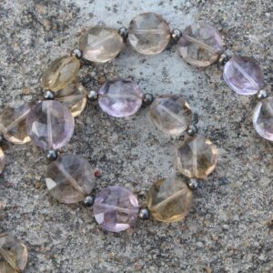 Ametrine Gemstone Faceted Briolette Beads | 10 Piece Disk-shaped | Size—10-12 Mm | Jewelry Setting (c334) Ametrine Gemstone Faceted Briolette Beads | 10 Piece Disk-shaped | Size—10-12 Mm | Jewelry Setting (c334)