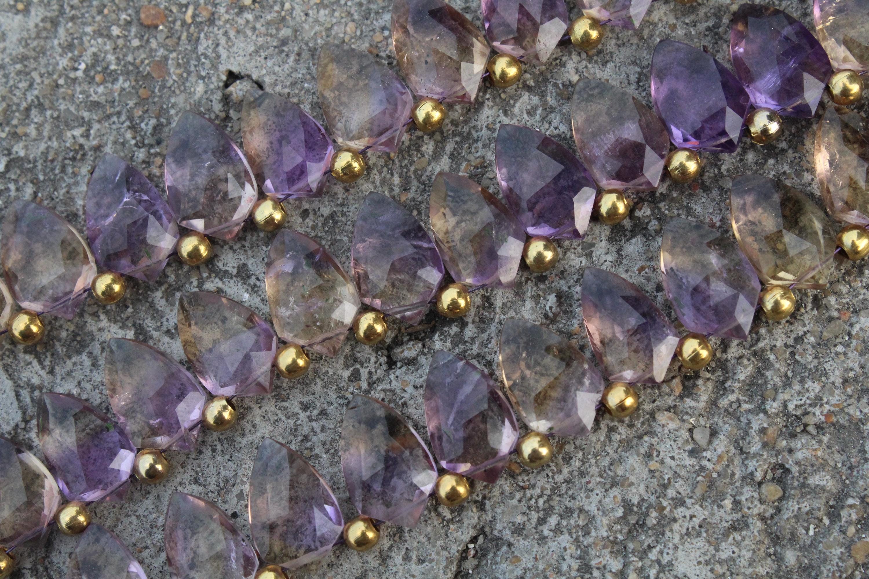 Ametrine Gemstone Faceted Briolette Beads I 10 Pieces Sparrow-shaped I Size: 15-16 Mm App. I Jewelry Making (c270) Ametrine Gemstone Faceted Briolette Beads I 10 Pieces Sparrow-shaped I Size: 15-16 Mm App. I Jewelry Making (c270)