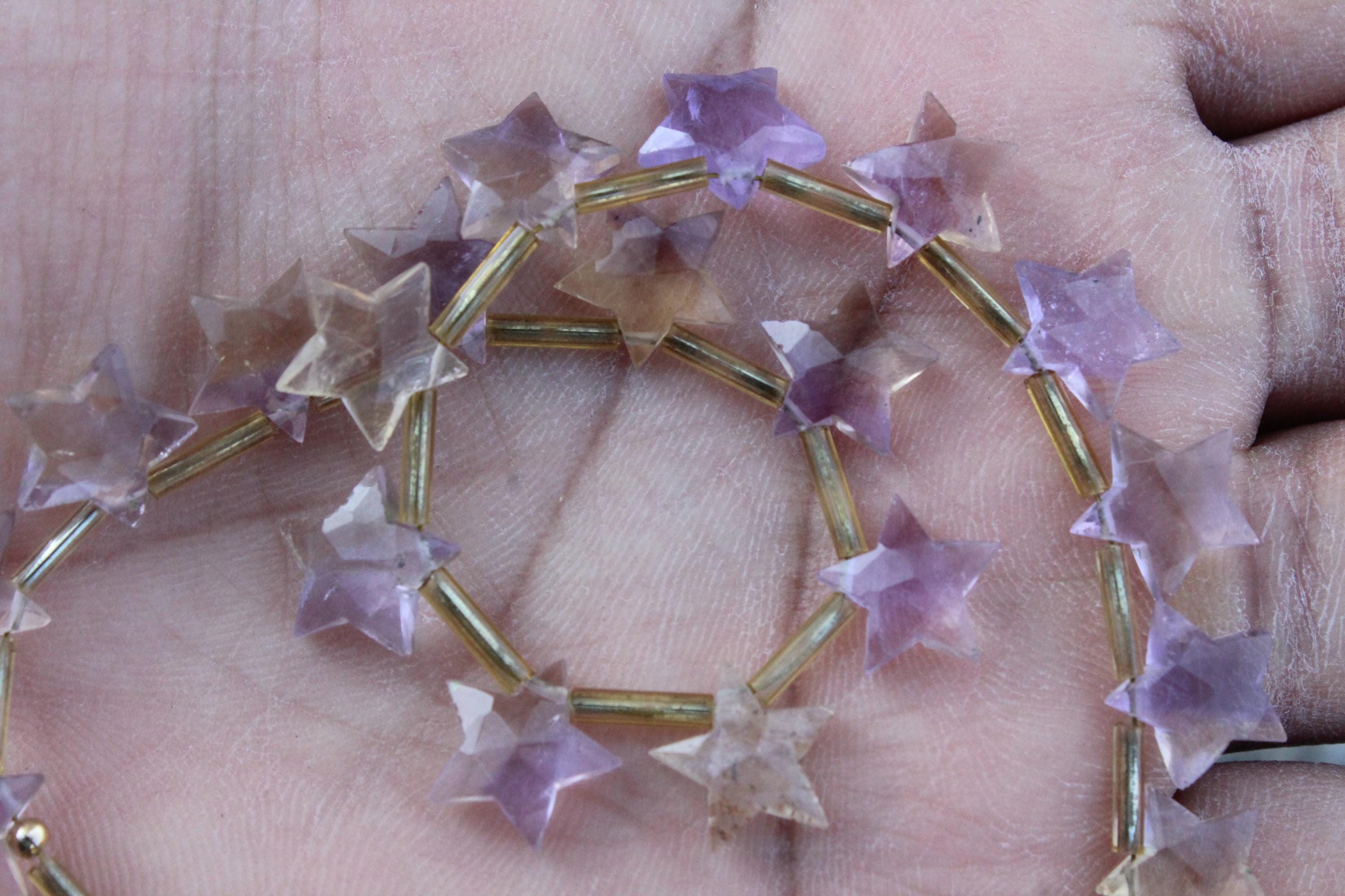 Ametrine Gemstone Faceted Briolette Beads I 10-piece Crescent-star I Size- 11 Mm App I Jewelry Setting (c108)