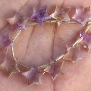 Natural Ametrine Gemstone Faceted Briolette Beads | 10 Pieces Crescent Star-shaped Beads | Size: 11x11 Mm | Make Jewellery | Sale [0277]