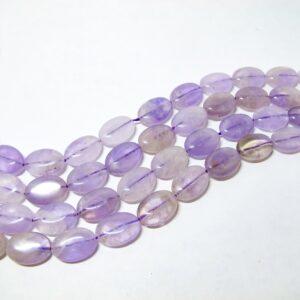 Natural Ametrine Oval Beads 13x18mm: Light Purple Gemstone, 8''/16'' Strand