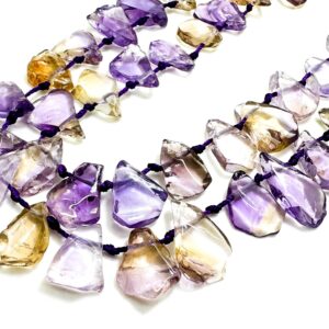 Natural Purple Ametrine Teardrop Pear Polished Gemstone Beads - Pgs172 Natural Purple Ametrine Teardrop Pear Polished Gemstone Beads - Pgs172