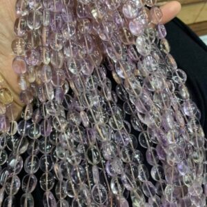 Natural Ametrine Smooth Oval Shape Gemstone Beads, 9/12 mm Approx Purple Ametrine Beads, 13 Inch Loose Strand Semi Precious Beads For Sale Natural Ametrine Smooth Oval Shape Gemstone Beads, 9/12 mm Approx Purple Ametrine Beads, 13 Inch Loose Strand Semi Precious Beads For Sale