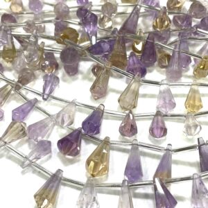 New Brand Natural AMETRINE Fancy Cone Cut Briolettes Beads Size 8/13 MM Approx 8 Inch Ametrine Bead An Amazing Item, Gemstone Wholesale Bead New Brand Natural AMETRINE Fancy Cone Cut Briolettes Beads Size 8/13 MM Approx 8 Inch Ametrine Bead An Amazing Item, Gemstone Wholesale Bead