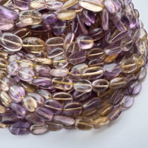 Ametrine Smooth Tumble Oval Beads, 7mm to 15mm Natural Ametrine Oval Shaped Gemstone Beads, 18 Inch Strand, GDS2283/13 Ametrine Smooth Tumble Oval Beads, 7mm to 15mm Natural Ametrine Oval Shaped Gemstone Beads, 18 Inch Strand, GDS2283/13