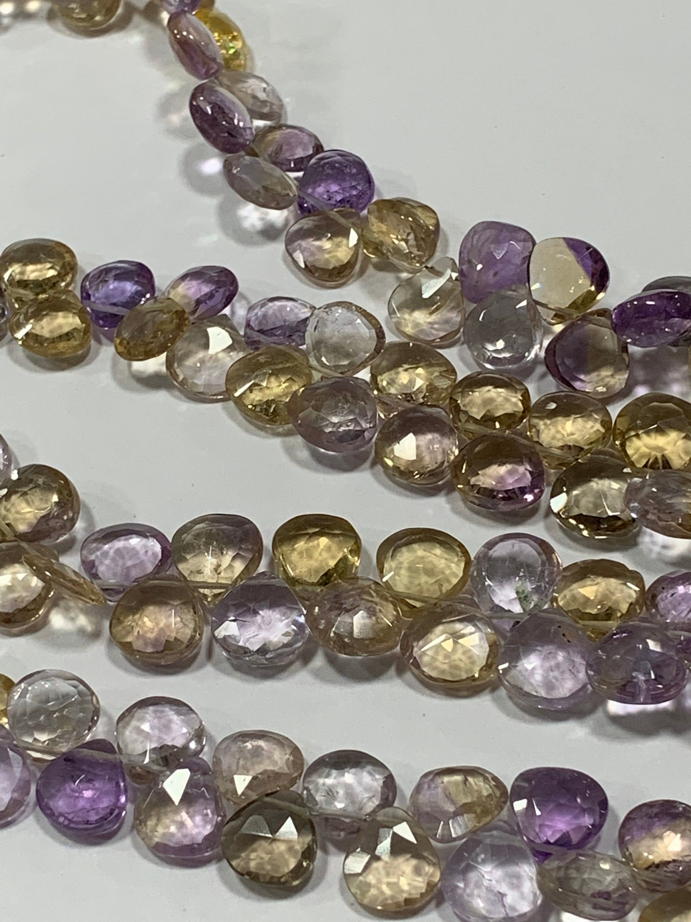 Top Quality 8 Inch Ametrine Side Drilled Heart Briolette Beads,natural Ametrine Beads 8-9 Mm Approx Ametrine Heart Shape Beads For Sale Top Quality 8 Inch Ametrine Side Drilled Heart Briolette Beads,natural Ametrine Beads 8-9 Mm Approx Ametrine Heart Shape Beads For Sale
