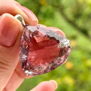 69 Ct Brazilian Ametrine Pendant, 925 Sterling Silver Gemstone Necklace, Gold Plated