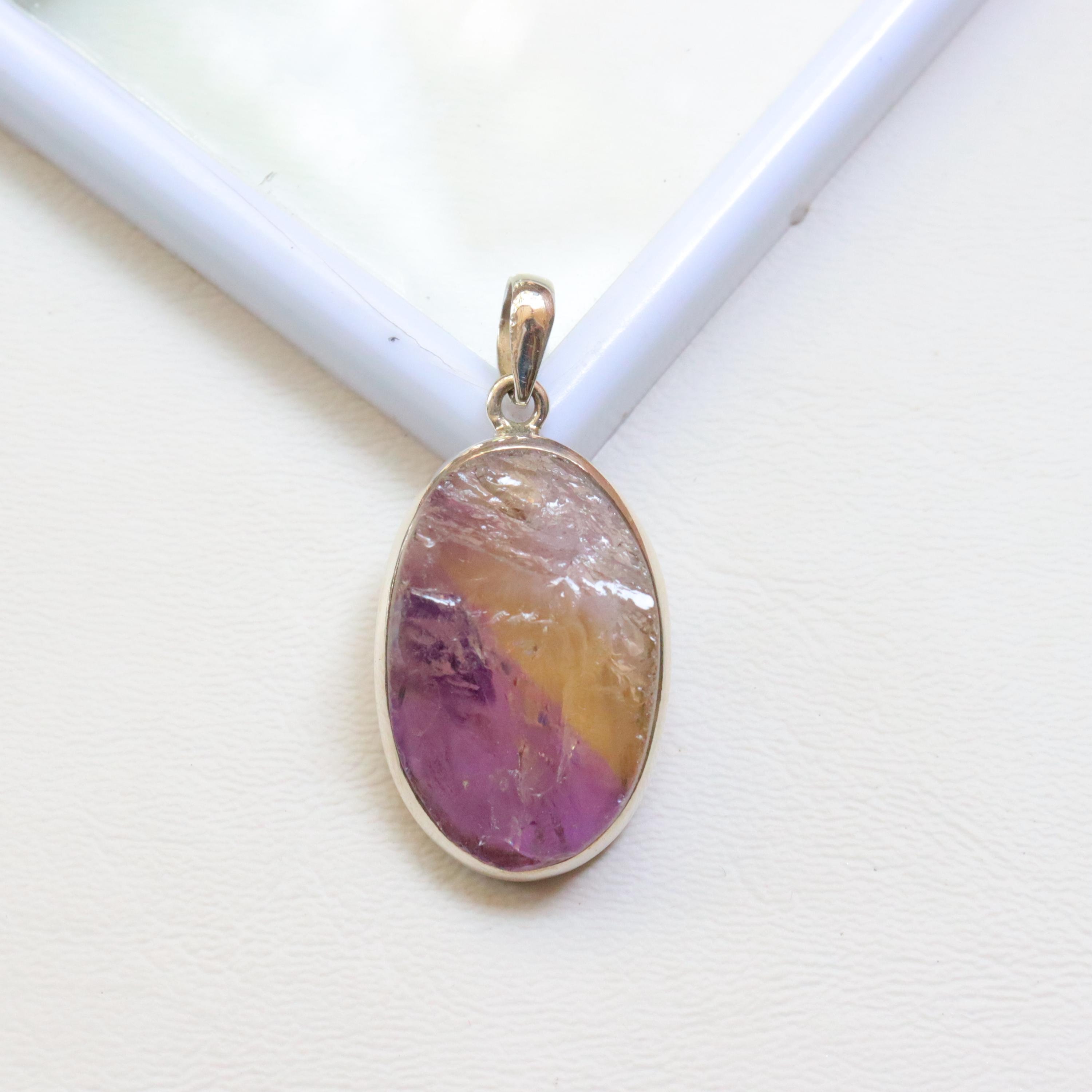 Beautiful Ametrine Druzy Silver Pendant, 925 Sterling Silver Pendant, Natural Ametrine Pendant Jewelry, Anniversary Gift Handmade Pendant