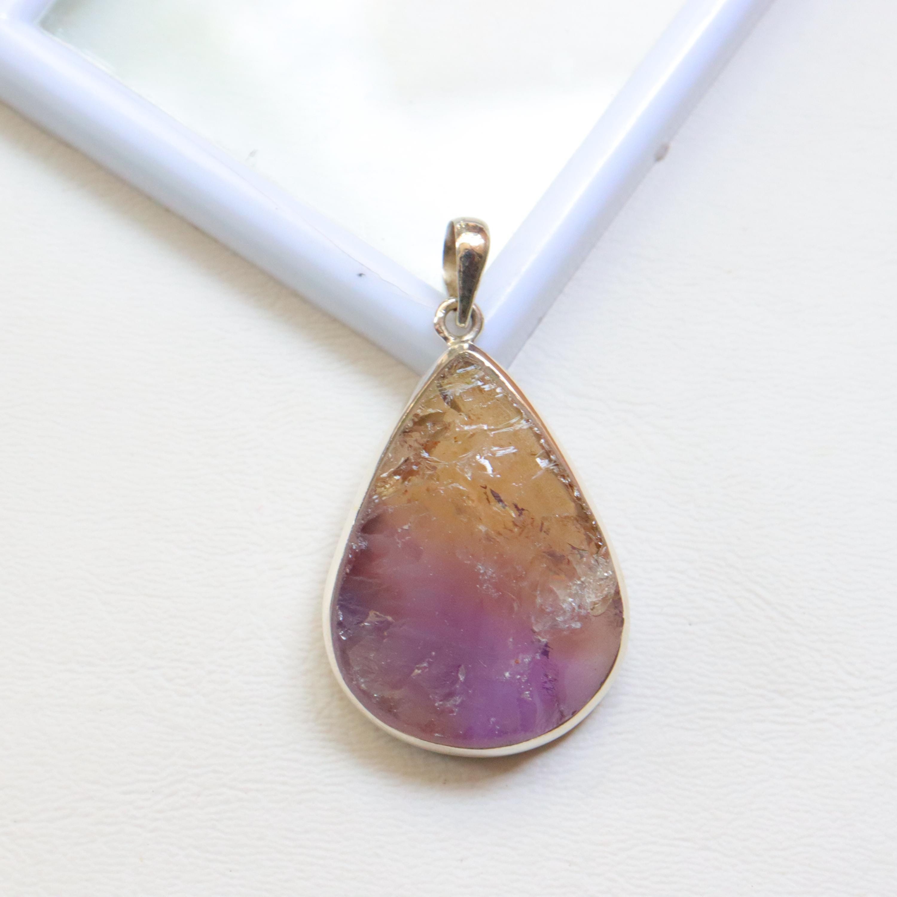 Beautiful Ametrine Druzy Silver Pendant, 925 Sterling Silver Pendant, Natural Ametrine Pendant Jewelry, Anniversary Gift Handmade Pendant
