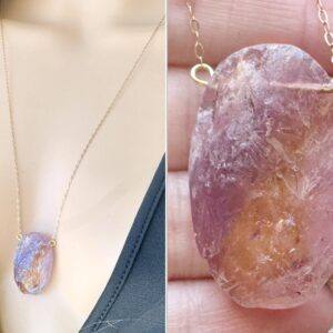 Big Raw Ametrine Necklace, Purple Amethyst Citrine Ametrine Pendant, Gemstone Necklace, Ametrine Crystal, Real Ametrine Jewelry Actual Stone