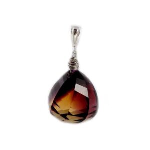 Ametrine Briolette Pendant, Huge 54 carat Handcrafted Gemstone, Scotland Ametrine, Ancient Roman Gem, Camel Route, Ametrine Necklace 63563.2