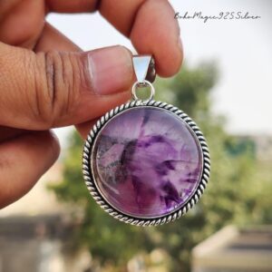 Handmade Ametrine 925 Sterling Silver Pendant: Round Gemstone