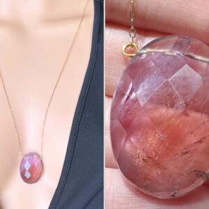 Large Ametrine Pendant Necklace, Natural Ametrine Necklace, Statement Necklace, Raw Purple Stone Necklace, Heart Chakra Necklace Exact Stone