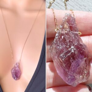 Large Real Ametrine Crystal Necklace For Women Raw Ametrine Necklace For Her Natural Ametrine Jewelry Genuine Ametrine Pendant Necklace Ooak