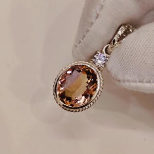 Natural Ametrine pendant, Natural Ametrine necklace, 925 sterling silver necklace, oval cut ametrine pendant, Oval cut ametrine necklace