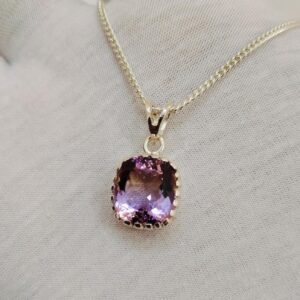 Natural Ametrine pendant ametrine necklace 925 sterling silver necklace natural cushion cut ametrine necklace long cushion ametrine necklace