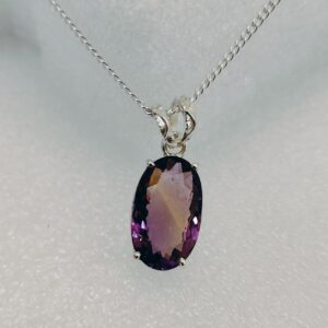 Natural Ametrine pendant, Natural Ametrine necklace, 925 sterling silver necklace, oval cut ametrine pendant, Oval cut ametrine necklace