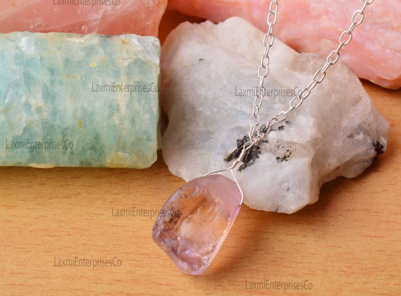 Natural Raw Ametrine Pendant In 925 Sterling Silver, Gemstone Necklace, Raw Shape Pendant, Silver Jewelry, Dainty Stone Pendant, Gift Her
