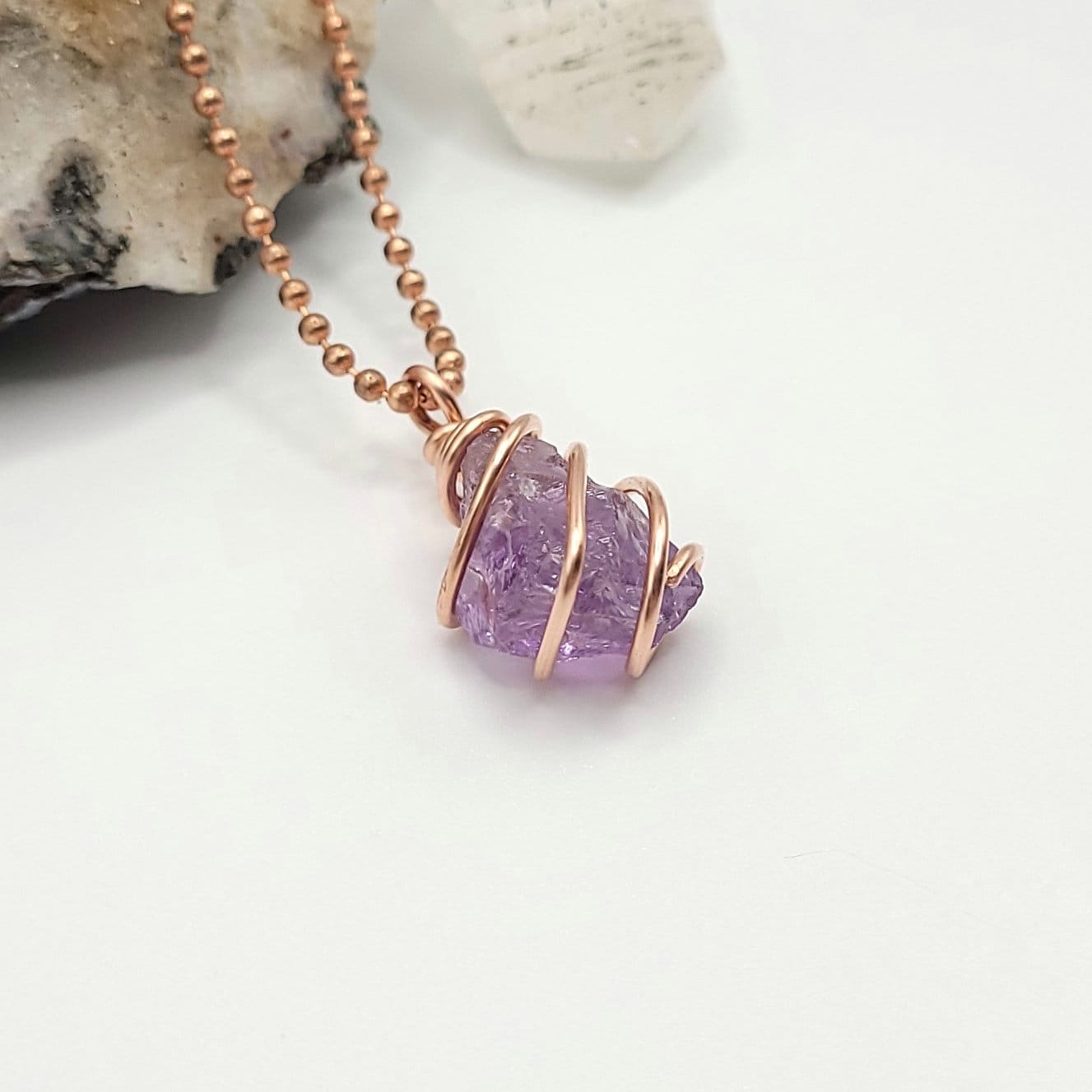 Ametrine Necklace, Copper Wire Wrapped Ametrine Pendant | Aids In Enhancing Mental And Spiritual Clarity