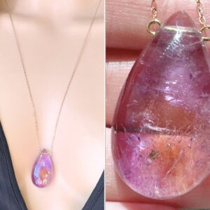 Raw Ametrine Necklace, Ametrine Crystal Pendant Necklace Gold, Purple Stone Necklace, Raw Stone Necklace, Real Ametrine Jewelry Actual Stone