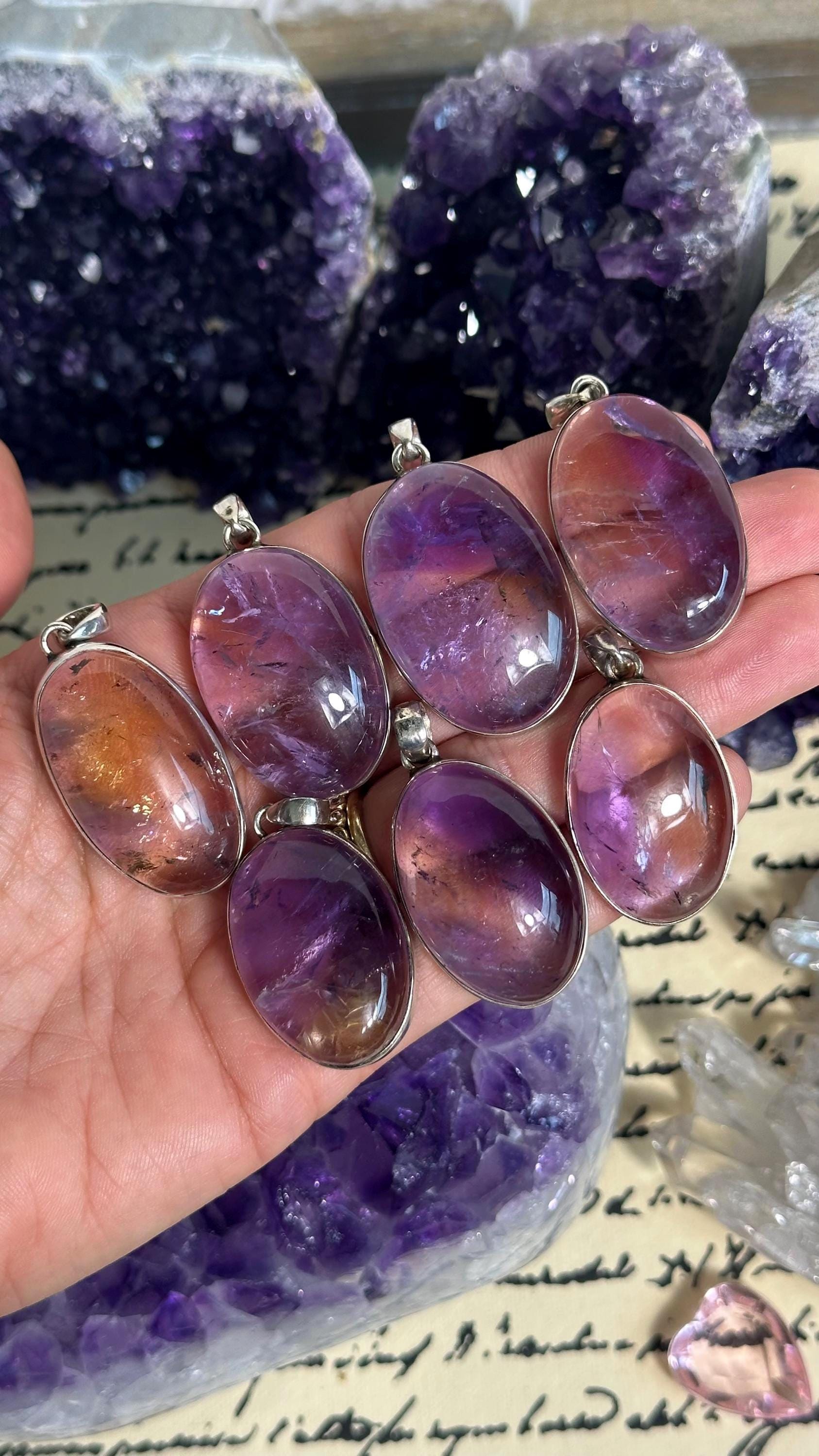 Sterling Silver Ametrine Pendant Necklace - 18" Chain