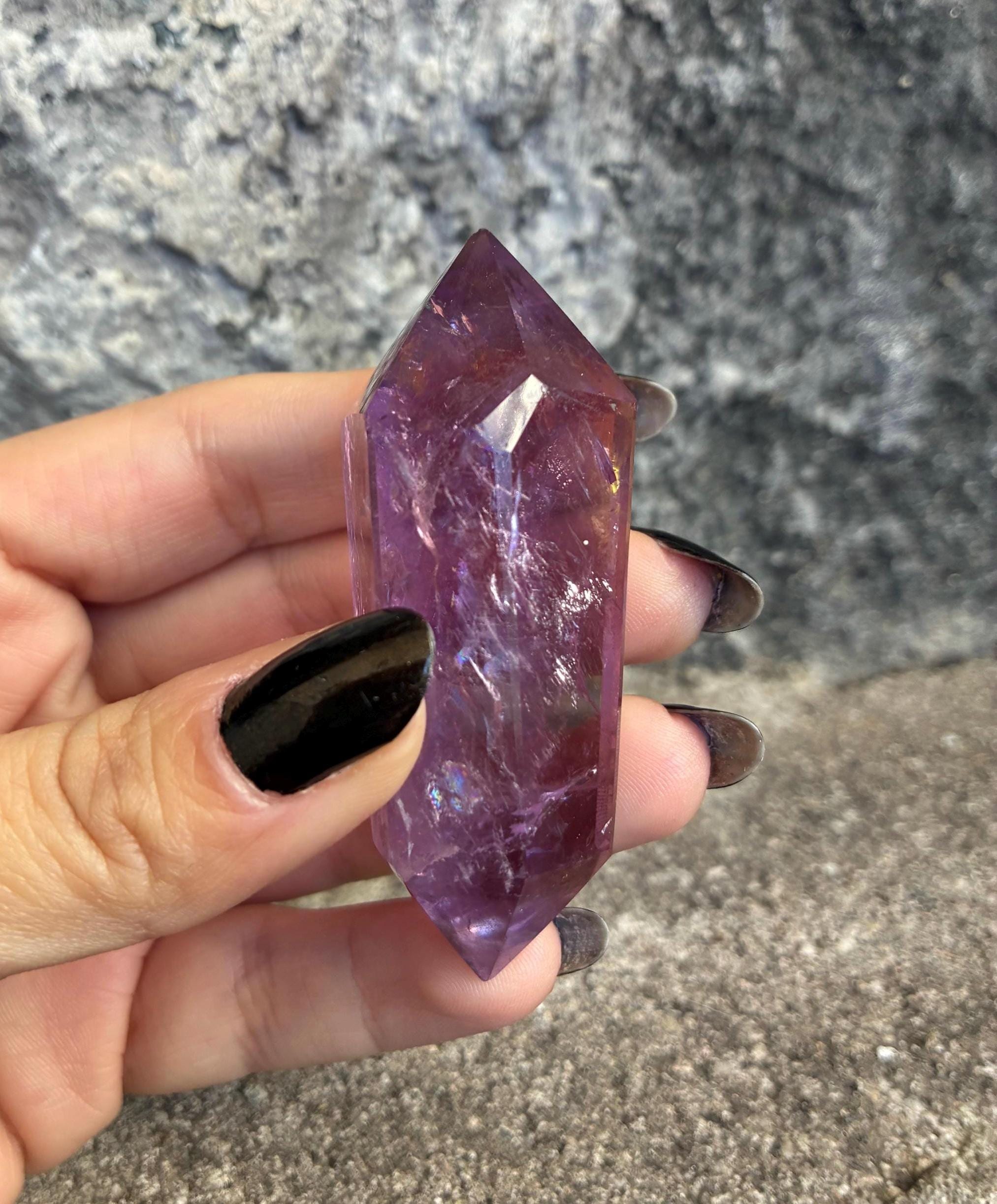 Ametrine Double Terminated Point | Natural Amethyst Citrine Crystal Wand 6.5cm
