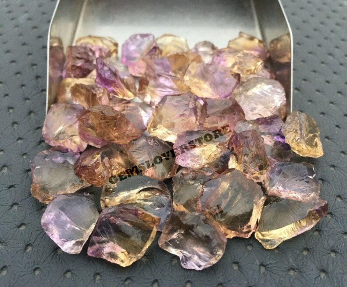 10 Raw Ametrine Gemstones: Natural Multi-color Crystals (14-16 Mm) 10 Raw Ametrine Gemstones: Natural Multi-color Crystals (14-16 Mm)