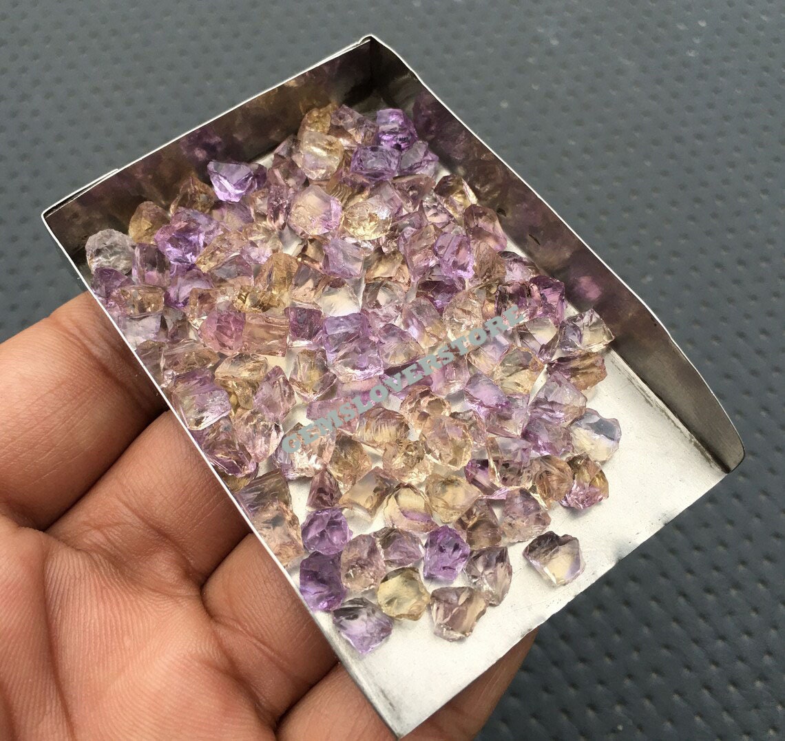 50 Raw Ametrine Chunks: Multi Color Healing Crystals (4-6 Mm)