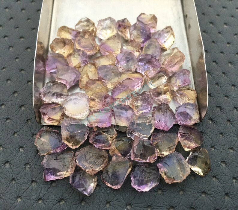 50 Raw Ametrine Crystals: Untreated Amethyst Citrine Mix (6-8 Mm)