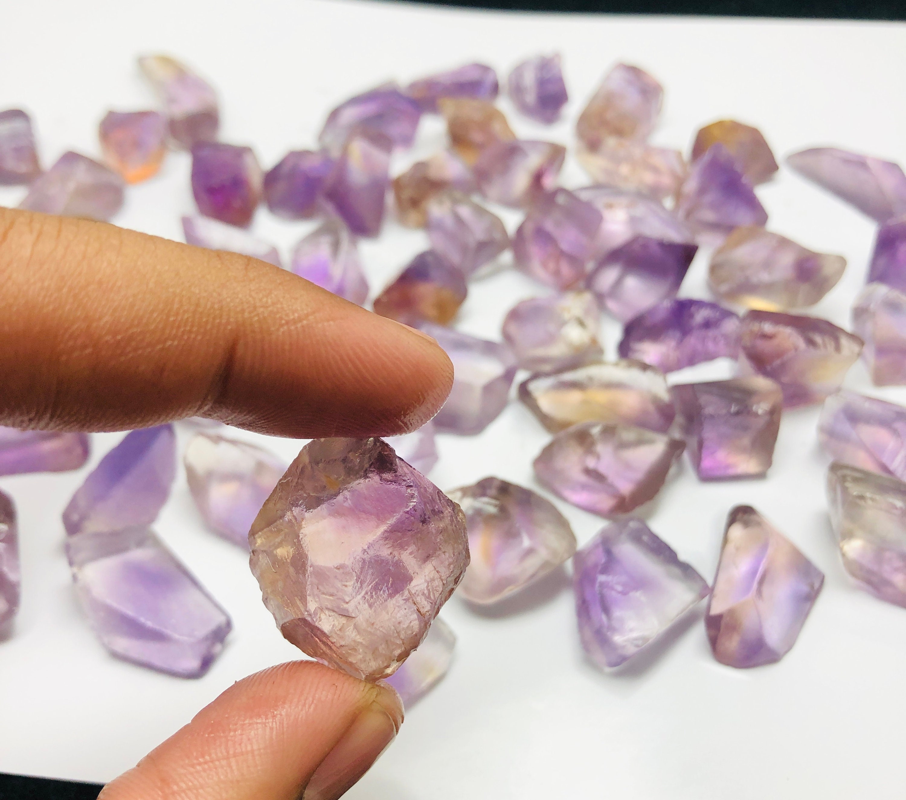 Mix Color Ametrine Rough Stone | Transparent Crystal Lot 20-30mm