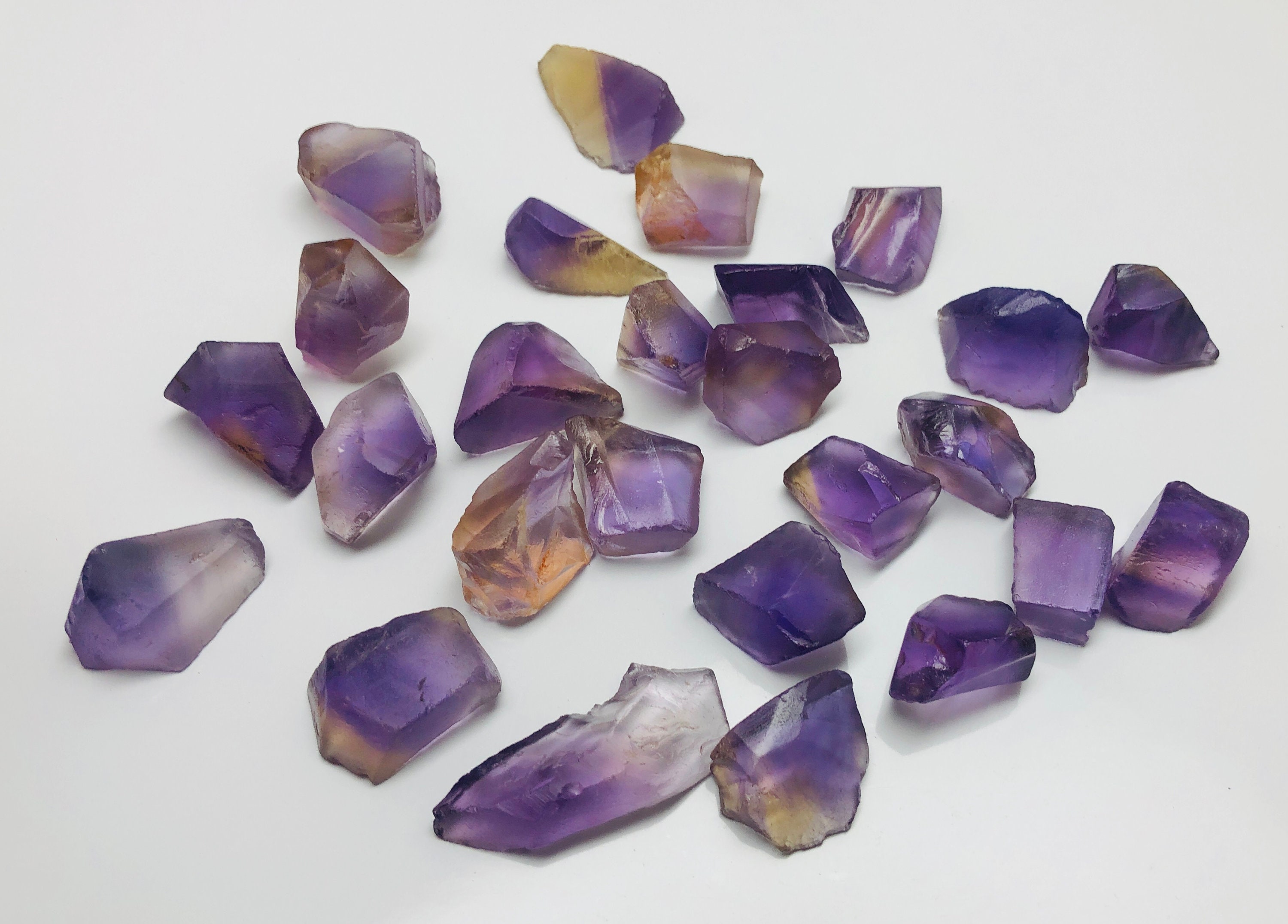 Multi Color Ametrine Rough Stone | Clean Transparent Crystal Lot 18-30mm