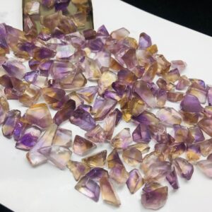 Natural Ametrine Rough Lot | Transparent Crystal Stones 18–25mm