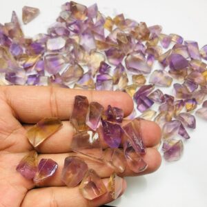 Natural Ametrine Rough Stone Lot | Clean Transparent Gemstone 10-14mm