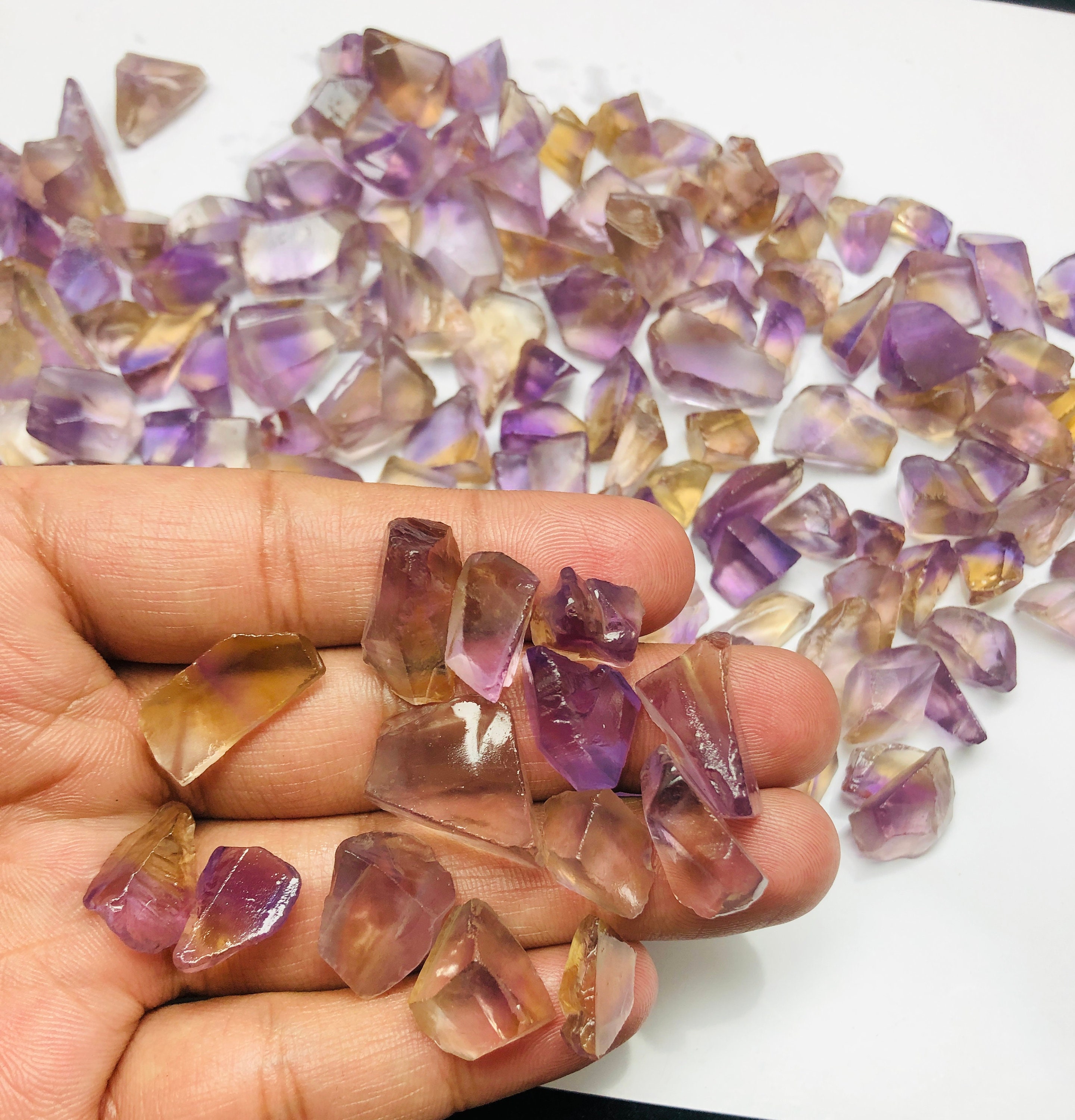 Natural Ametrine Rough Stone Lot | Clean Transparent Gemstone 10-14mm Natural Ametrine Rough Stone Lot | Clean Transparent Gemstone 10-14mm