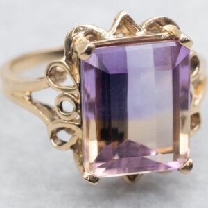 10K Yellow Gold Emerald Cut Ametrine Cocktail Ring 10K Yellow Gold Emerald Cut Ametrine Cocktail Ring