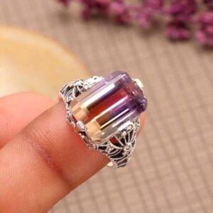 Handmade Ametrine Sterling Silver Ring: February Birthstone Jewelry
