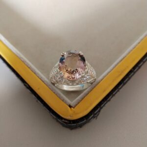 Natural Ametrine Ring, 925 sterling Silver Ring, Men & Women Ring, Ametrine Engagement Ring, Oval cut Ametrine Ring, Wedding Ring