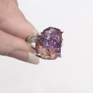 Ametrine - Natural Amethyst & Citrine Sterling Silver Ring Size 9.5