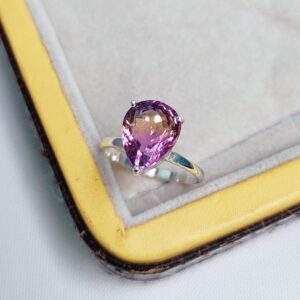 Natural Ametrine Ring, pear cut ametrine ring, 925 sterling Silver Ring, ametrine silver ring Hand Made Ring, astrological stone ring