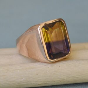 Ametrine Signet Ring: 925 Sterling Silver, 14k Gold Fill, Unisex Gift Ametrine Signet Ring: 925 Sterling Silver, 14k Gold Fill, Unisex Gift