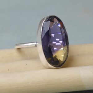 Ametrine Statement Ring: 925 Sterling Silver, 14k Gold Fill