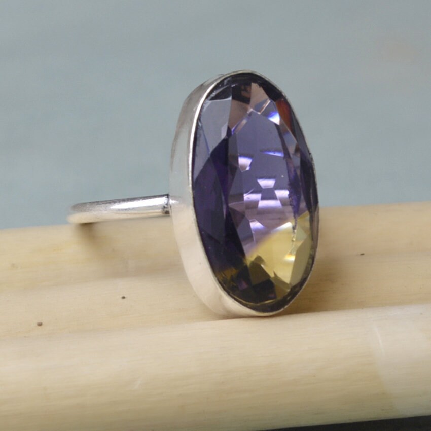 Ametrine Statement Ring: 925 Sterling Silver, 14k Gold Fill