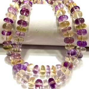 Aaa+ Quality~~ametrine Smooth Rondelle Beads 8mm Ametrine Smooth Beads Natural Ametrine Gemstone Beads 8mm Amethrine Rondelle Ametrine Beads